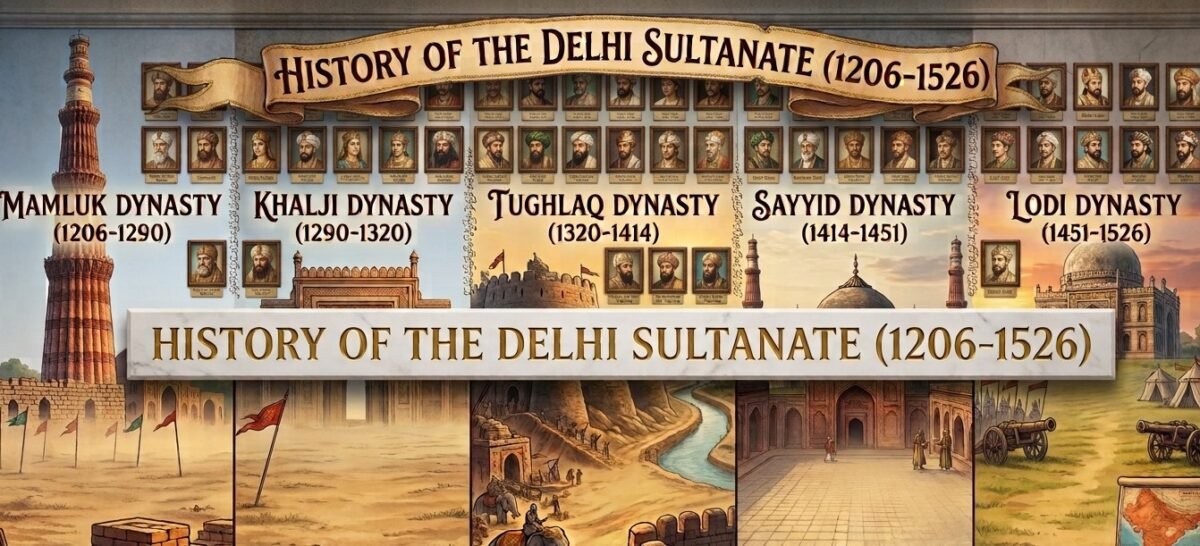 HISTORY OF THE DELHI SULTANATE (1206-1526): Rulers, Dynasties and MCQ's