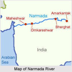Map of Narmada river
